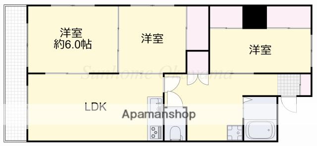 ニュー青江マンション(3LDK/4階)の間取り写真