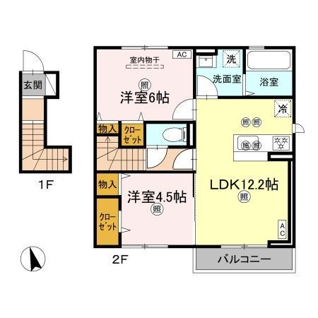 マーメゾン新福(2LDK/2階)の間取り写真