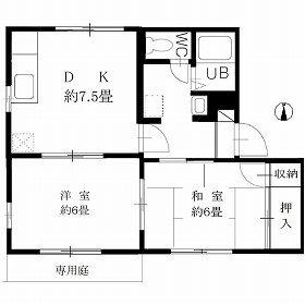 タウニィ小橋(2DK/1階)の間取り写真