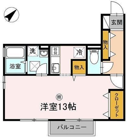 FIT HOUSE A棟(ワンルーム/2階)の間取り写真