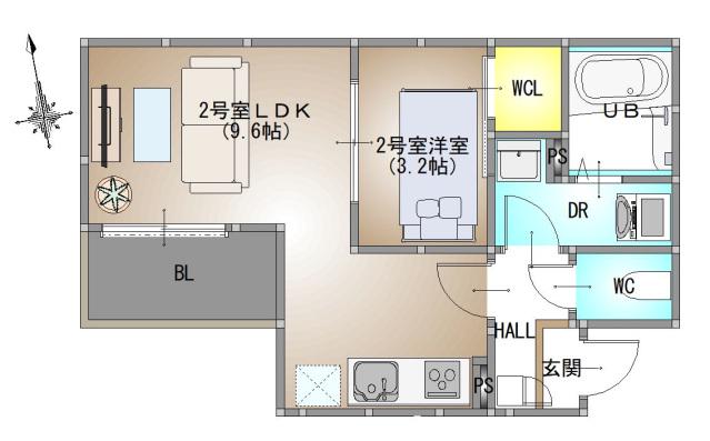 REGALEST 南高前 REGALEST 奥田7(1LDK/2階)の間取り写真