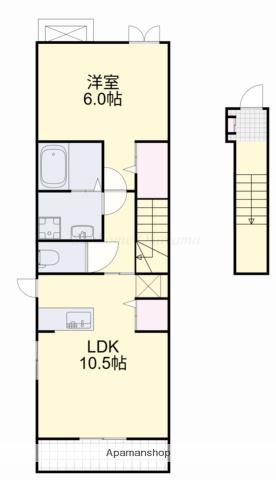 オフショアⅢ(1LDK/2階)の間取り写真