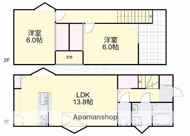 吉備線 備中高松駅 徒歩15分 2階建 築1年(2LDK)の間取り写真