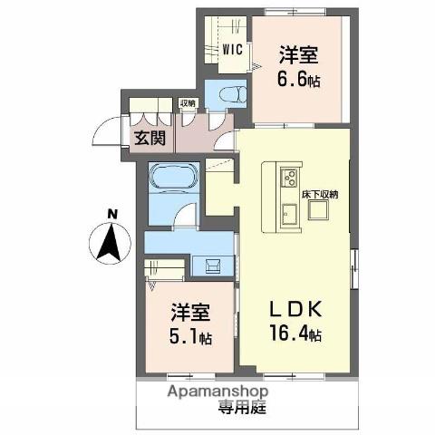レーベンエイトⅡ(2LDK/1階)の間取り写真