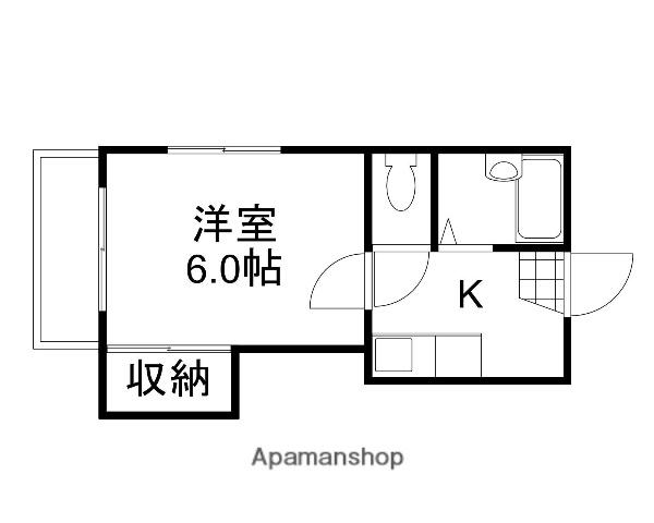 BRUNO浜(1K/2階)の間取り写真