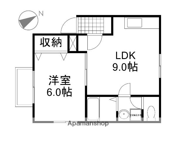 CASA福浜西(1LDK/1階)の間取り写真