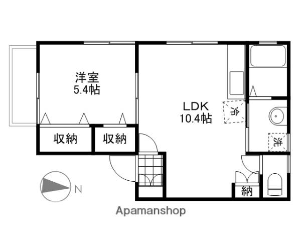 ラクディーナ(1LDK/1階)の間取り写真