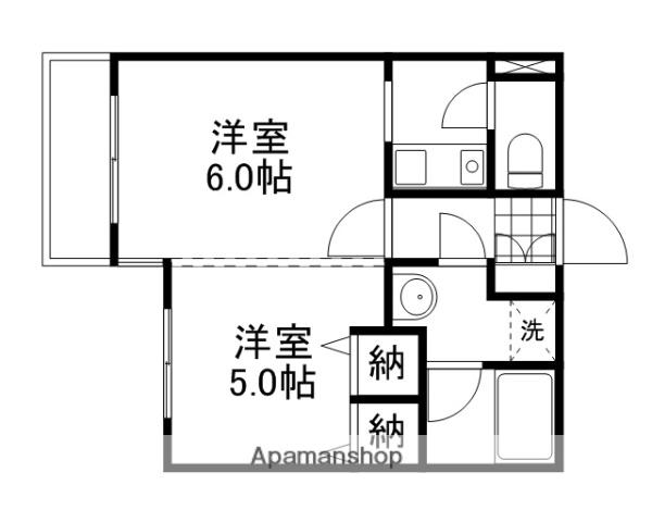 フォーラム伊島 一番館(2K/3階)の間取り写真