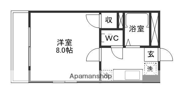 サンフラワー(1K/2階)の間取り写真