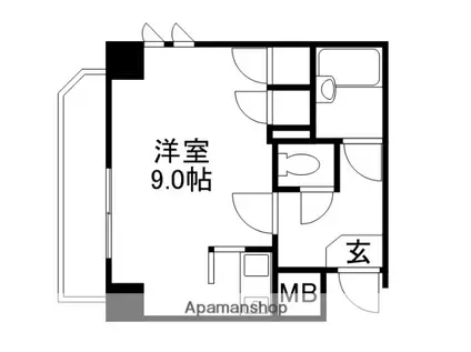 ダイアパレス京町2(1K/2階)の間取り写真