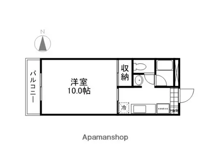 アバンサール小林(1K/2階)の間取り写真