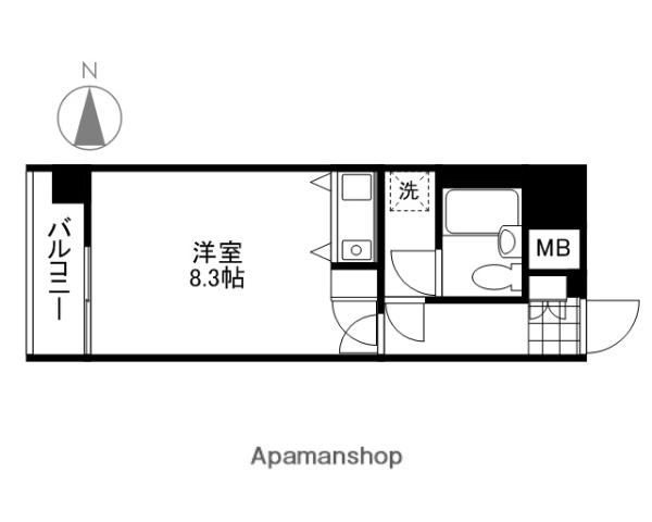 朝日プラザ岡山中山下(1K/7階)の間取り写真