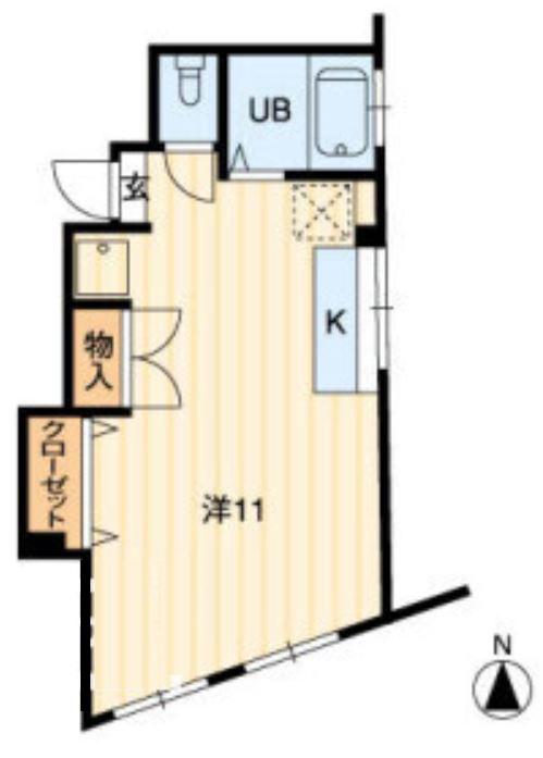 フレール津倉(ワンルーム/4階)の間取り写真