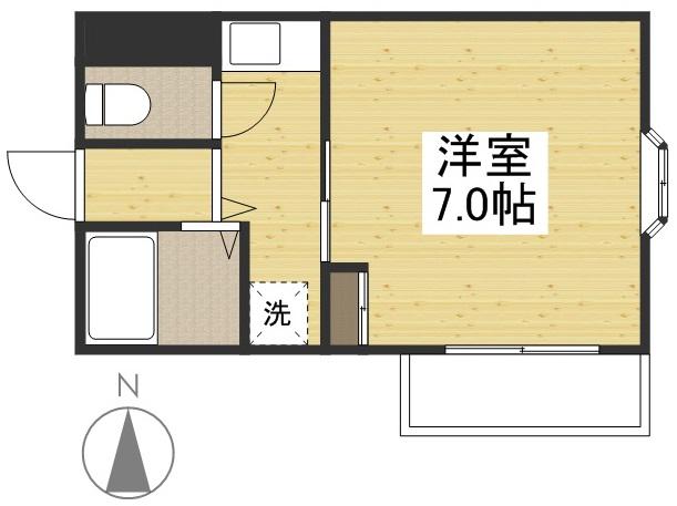 コスモクイーン鹿田(1K/4階)の間取り写真