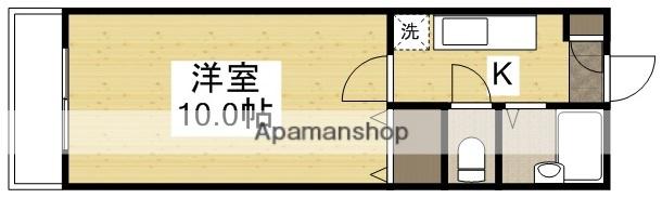 リーセント大和町(1K/1階)の間取り写真