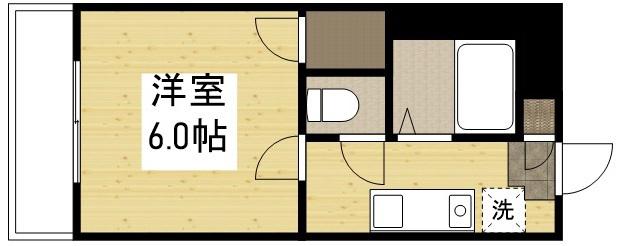 ボヌール小橋(1K/2階)の間取り写真