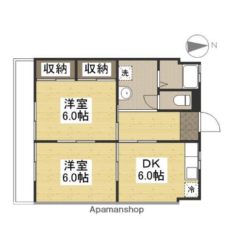 サンライフ津倉(2DK/3階)の間取り写真