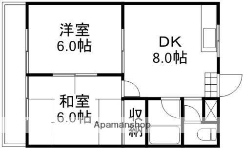 メゾン桑野(2DK/4階)の間取り写真