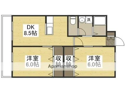 武田マンション(2DK/3階)の間取り写真