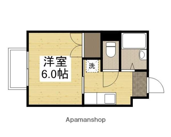 リバーサイド幸和(1K/4階)の間取り写真