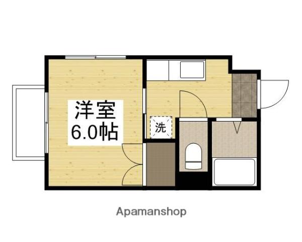 リバーサイド幸和(1K/1階)の間取り写真