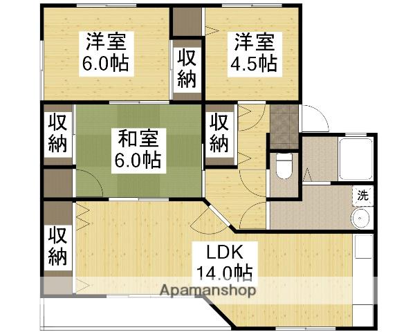 Y・N・G西坂Ⅰ(3LDK/2階)の間取り写真