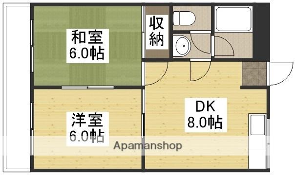 森本マンション(2DK/3階)の間取り写真
