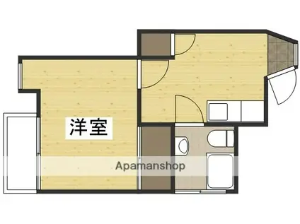 矢吹ビル(1DK/2階)の間取り写真