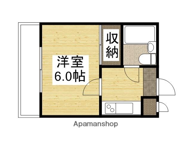 津倉さつきマンション(1K/3階)の間取り写真