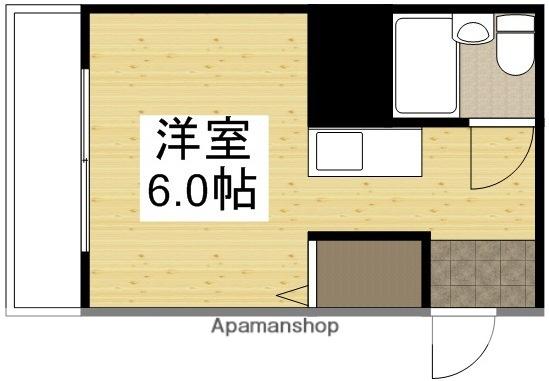 ビッグバーンズマンション西川原Ⅱ(ワンルーム/1階)の間取り写真