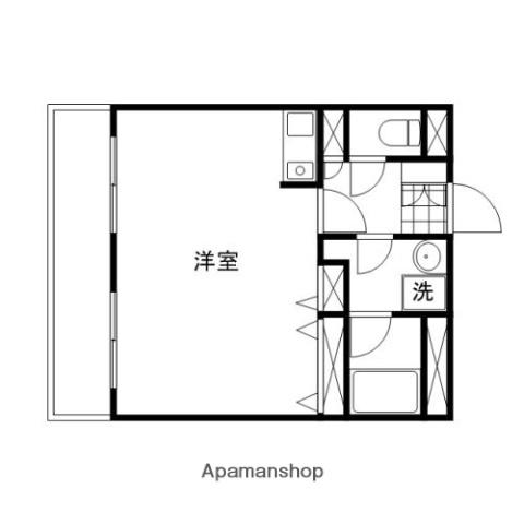 ブランカ新屋敷(ワンルーム/2階)の間取り写真