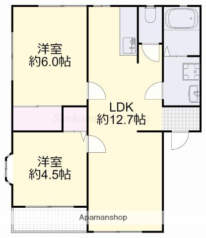 メゾン瑞(2LDK/2階)の間取り写真