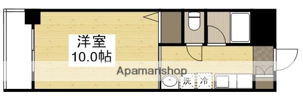 オーランド富田町(1K/4階)の間取り写真