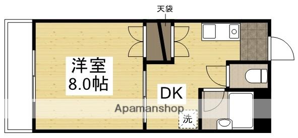 シークハウスコーポ(1DK/3階)の間取り写真