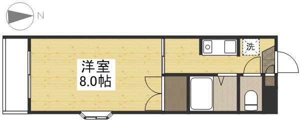 プレールコート(1K/3階)の間取り写真