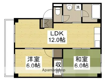 レジデンス下中野A棟(2LDK/1階)の間取り写真