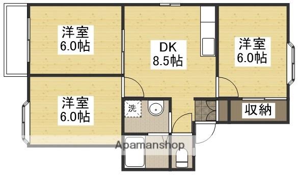 アーバンハイツ松新ⅡA(3DK/2階)の間取り写真