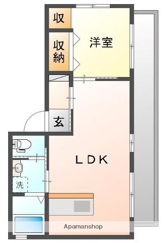 入江ビル(1LDK/3階)の間取り写真