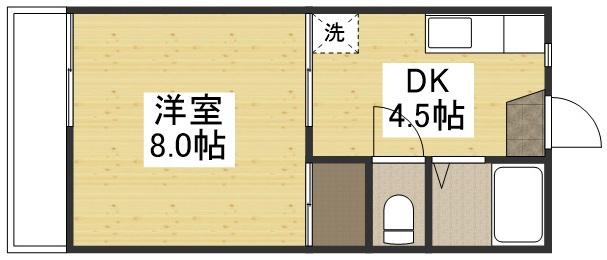 サンハイム野上(1DK/1階)の間取り写真