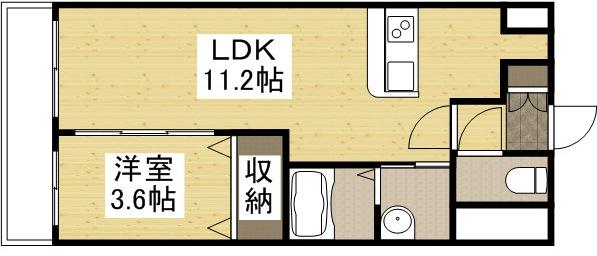 AXIS今(1LDK/6階)の間取り写真
