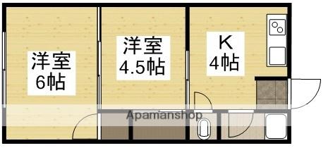 上原コーポ(2K/1階)の間取り写真