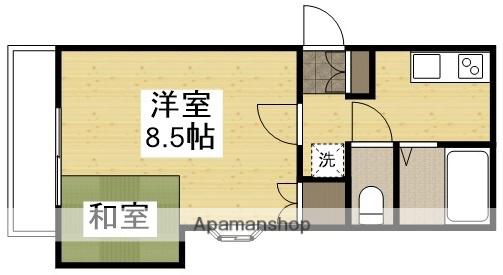 ベンハウス今(1K/1階)の間取り写真