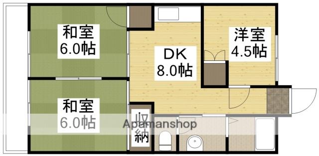 赤田ハイツ(3DK/6階)の間取り写真