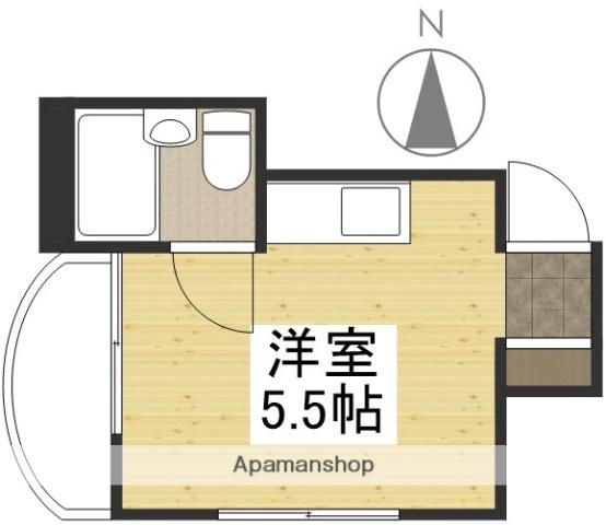 WINS津島(ワンルーム/2階)の間取り写真