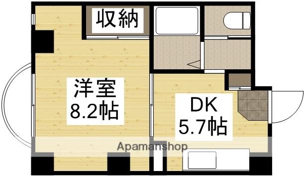 グレースシャトル伊島(1DK/3階)の間取り写真