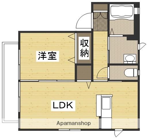 ピュアライフA(1LDK/2階)の間取り写真