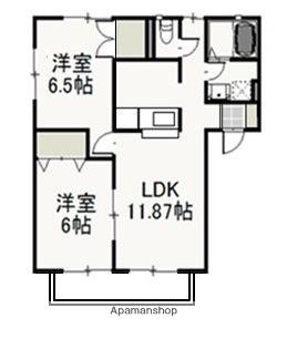 リジョイスタウンC(2LDK/2階)の間取り写真