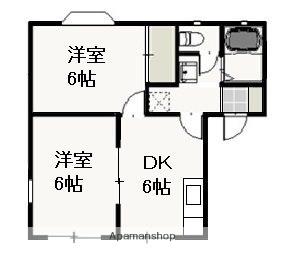 シャトレ・ファミーユB(2DK/1階)の間取り写真