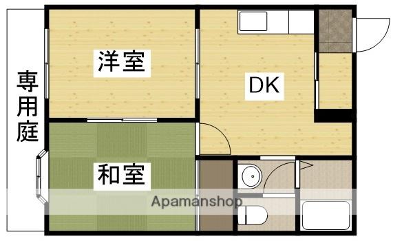 カーサグラディア(2DK/1階)の間取り写真