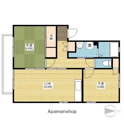 イスタナ・イマオカB(2LDK/2階)の間取り写真